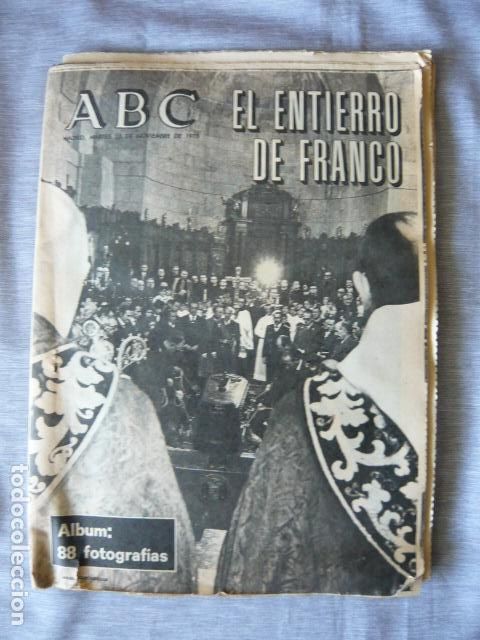 Coleccionismo de Revistas y Peri&oacute;dicos: ABC PERIODICO ENTERRO DE FRANCO 25 DE NOVIEMBRE DE 1975