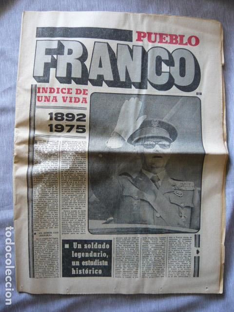 Collection Magazines and Newspapers: PERIDICO PUEBLO FRANCO INDICE DE UNA VIDA EDICION ESPECIAL NOVIEMBRE DE 1975