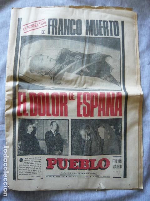 Collection Magazines and Newspapers: PERIDICO PUEBLO FRANCO MUERTO 20 NOVIEMBRE DE 1975
