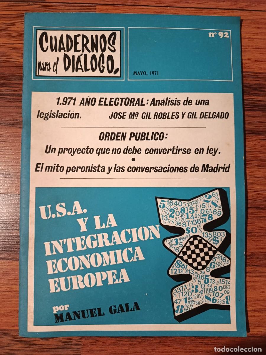Coleccionismo de Revistas y Peri&oacute;dicos: REVISTA CUADERNOS PARA EL DIALOGO N&ordm; 92