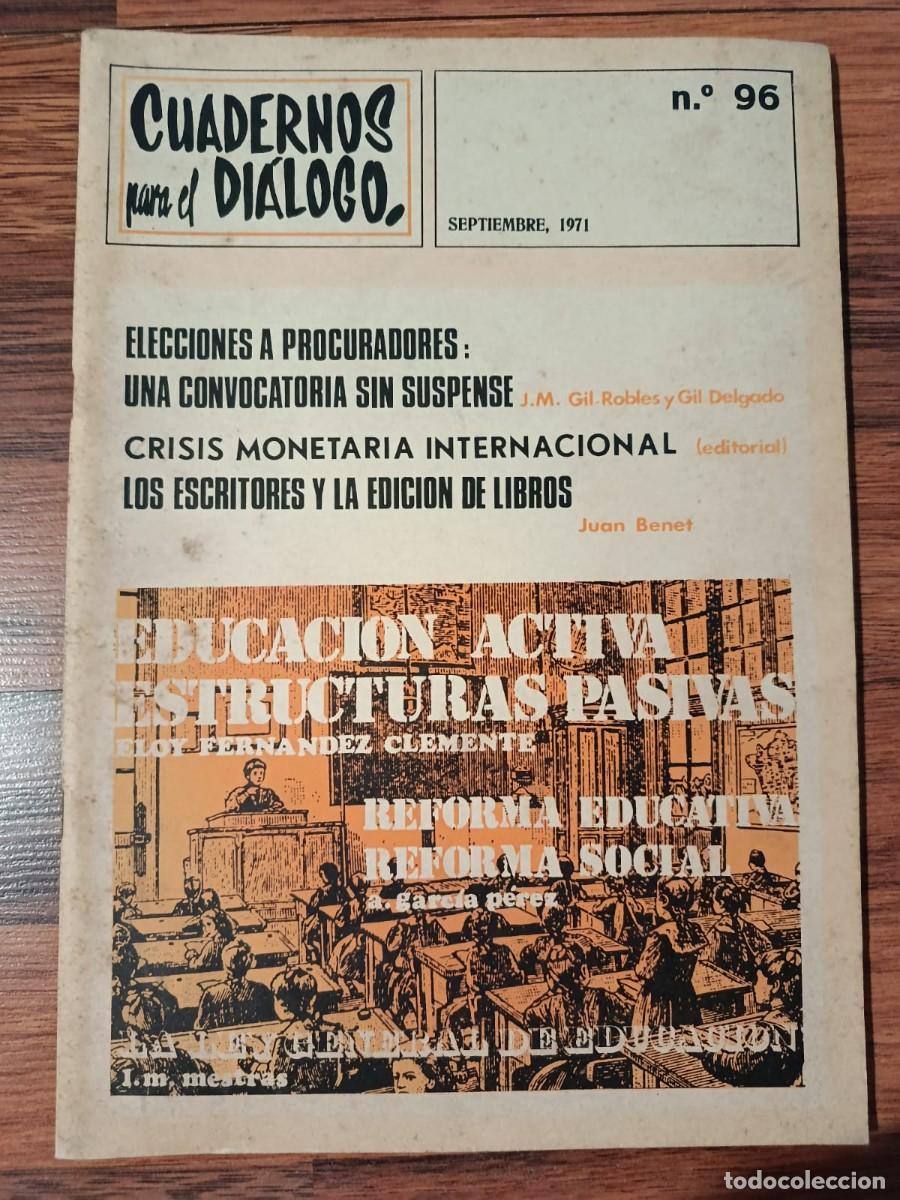 Coleccionismo de Revistas y Peri&oacute;dicos: REVISTA CUADERNOS PARA EL DIALOGO N&ordm; 96