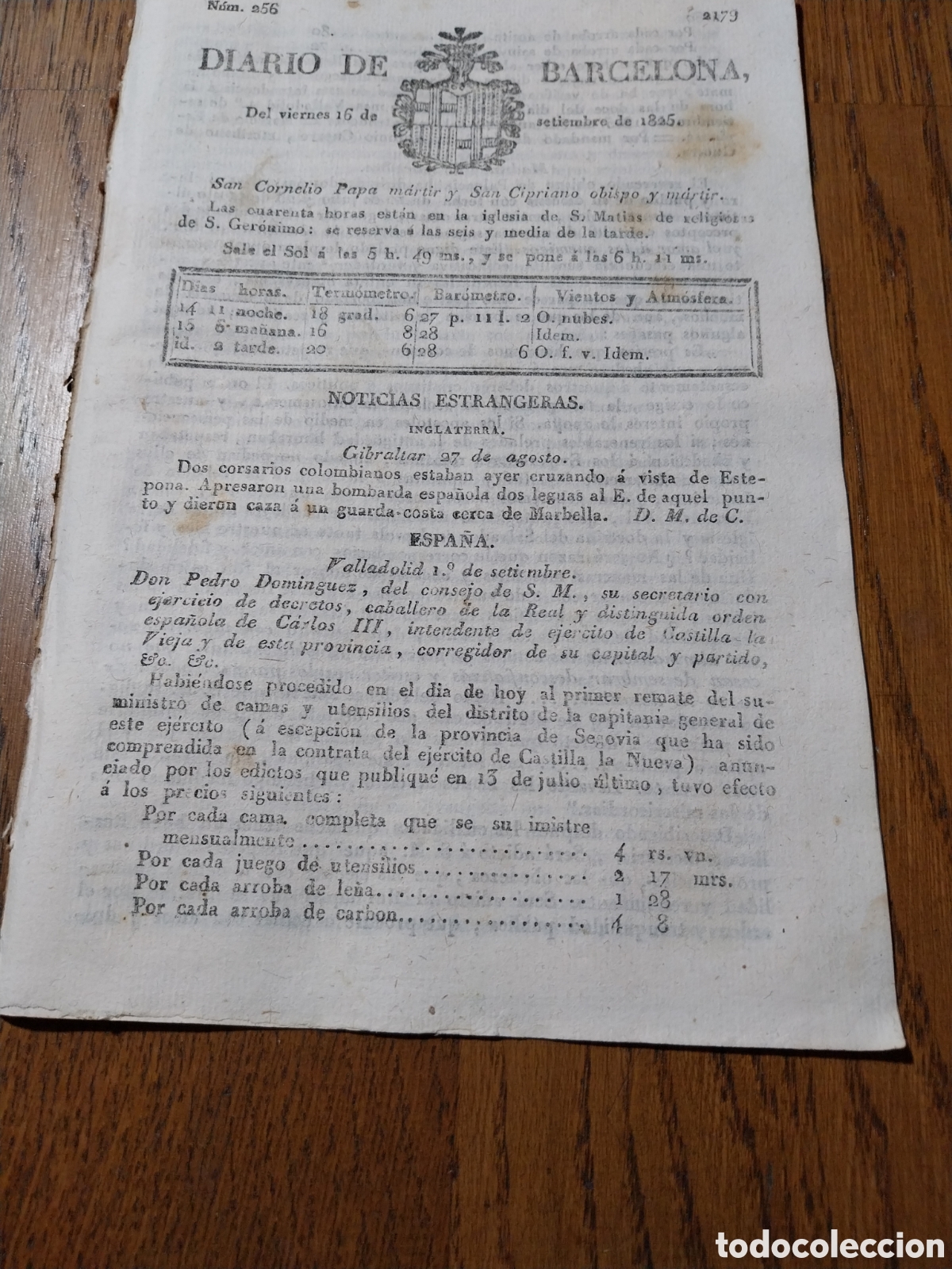 Coleccionismo de Revistas y Peri&oacute;dicos: DIARIO 1825 PASTORALES OBISPO DE PALENCIA. ORDENANZAS SOBRE CRIA DE CABALLOS