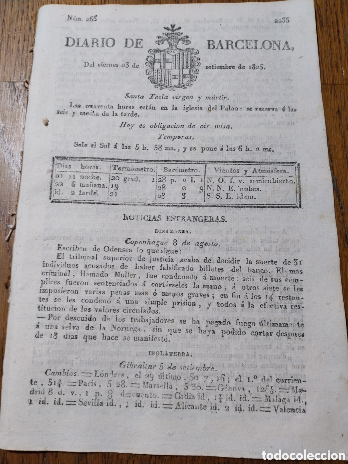 Coleccionismo de Revistas y Peri&oacute;dicos: DIARIO 1825 PENA DE HORCA A 7 MASONES EN GRANADA.VOLUNTARIOS REALISTAS RUTE VINAROZ VILLANUEVA INFAN
