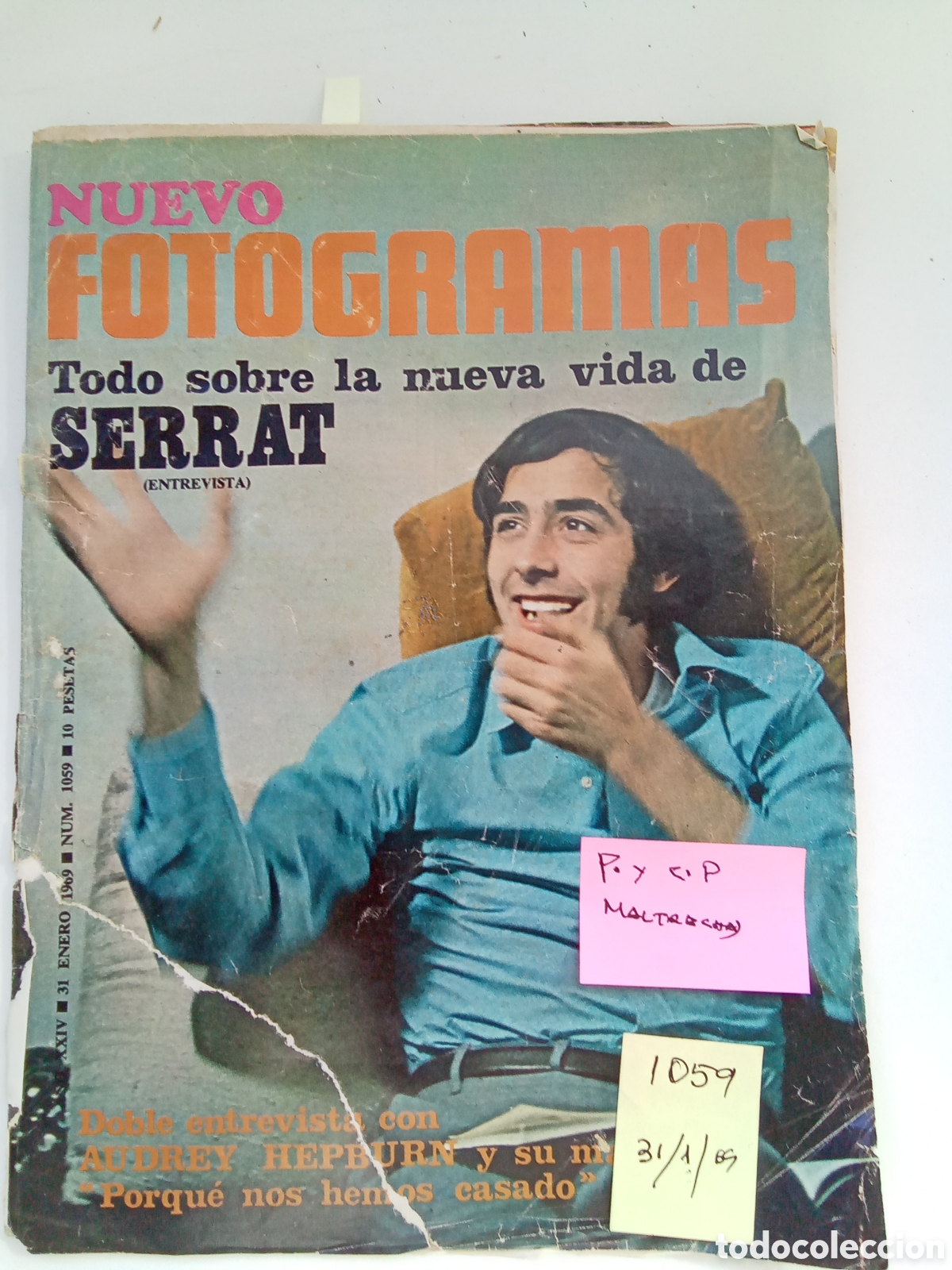 Collectionnisme de Revues et Journaux: JOAN MANUEL SERRATNUEVO FOTOGRAMAS. N&deg;.1059J FECHA. 31/1/1969