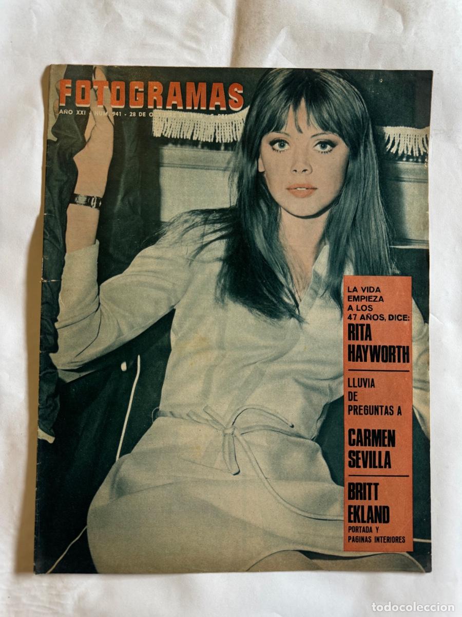 Coleccionismo de Revistas y Peri&oacute;dicos: Revista Fotogramas, A&ntilde;o 1966, Rita Hayworth, Carmen Sevilla, Britt Ekland