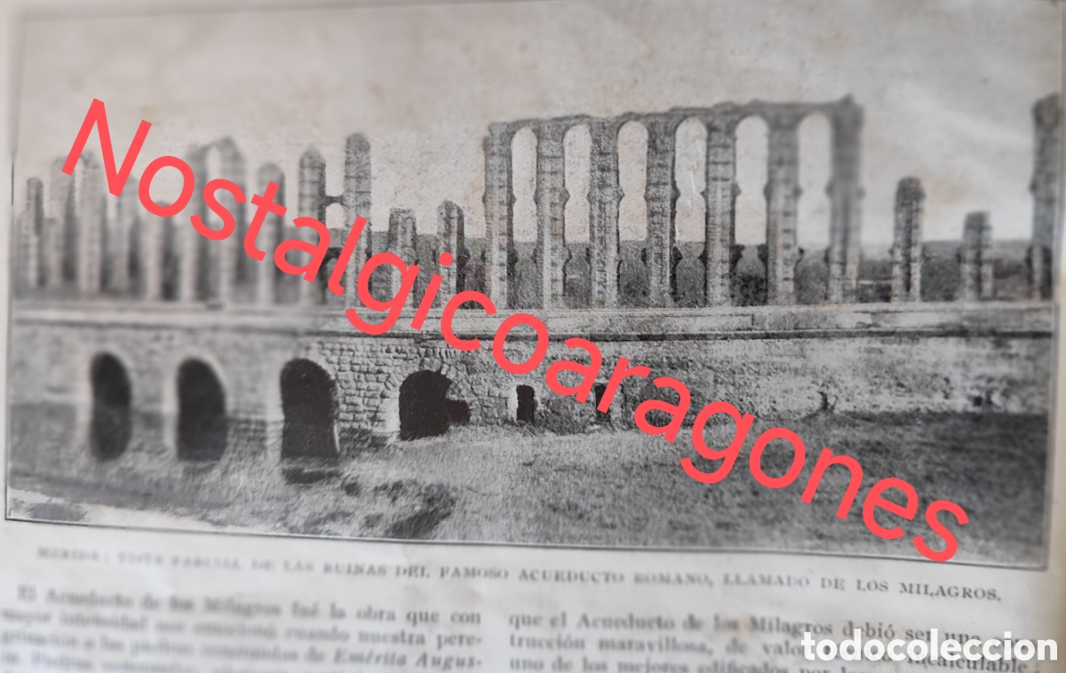 Coleccionismo de Revistas y Peri&oacute;dicos: M&eacute;rida acueducto Milagros escrito foto revista princ siglo XX 192B