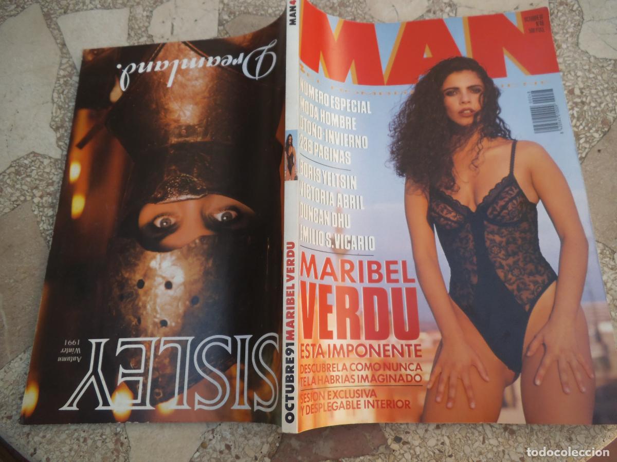 Sammeln von Zeitschriften und Zeitungen: man n&ordm; 48, falta poster, victoria abril, elena nieto, maribel verdu, duncan dhu, sybilla,geena davis