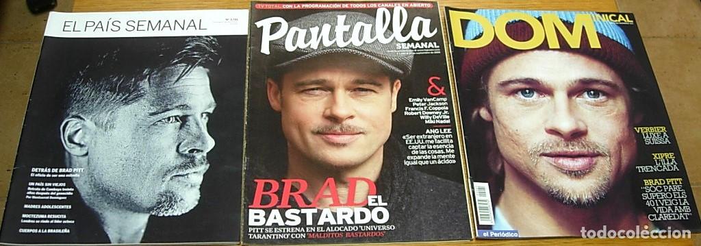 Coleccionismo de Revistas y Peri&oacute;dicos: Lote 3 Revistas BRAD PITT Pantalla Semanal 2009 + El Pa&iacute;s Semanal 2009 + Dominical en Catal&aacute;n 2006