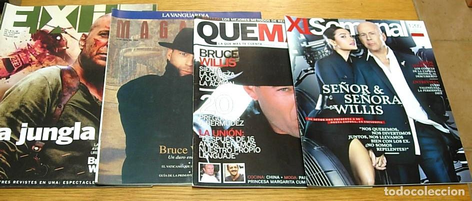 Coleccionismo de Revistas y Peri&oacute;dicos: Lote 4 Revistas BRUCE WILLIS La Vanguardia 1996+Que Mas 2000+XL Semanal 2010+Exit en Catal&aacute;n 2007