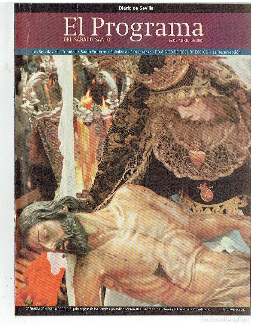 Coleccionismo de Revistas y Peri&oacute;dicos: SEMANA SANTA DE SEVILLA. EL PROGRAMA. SABADO SANTO. 14 ABRIL 2001. (B/57)