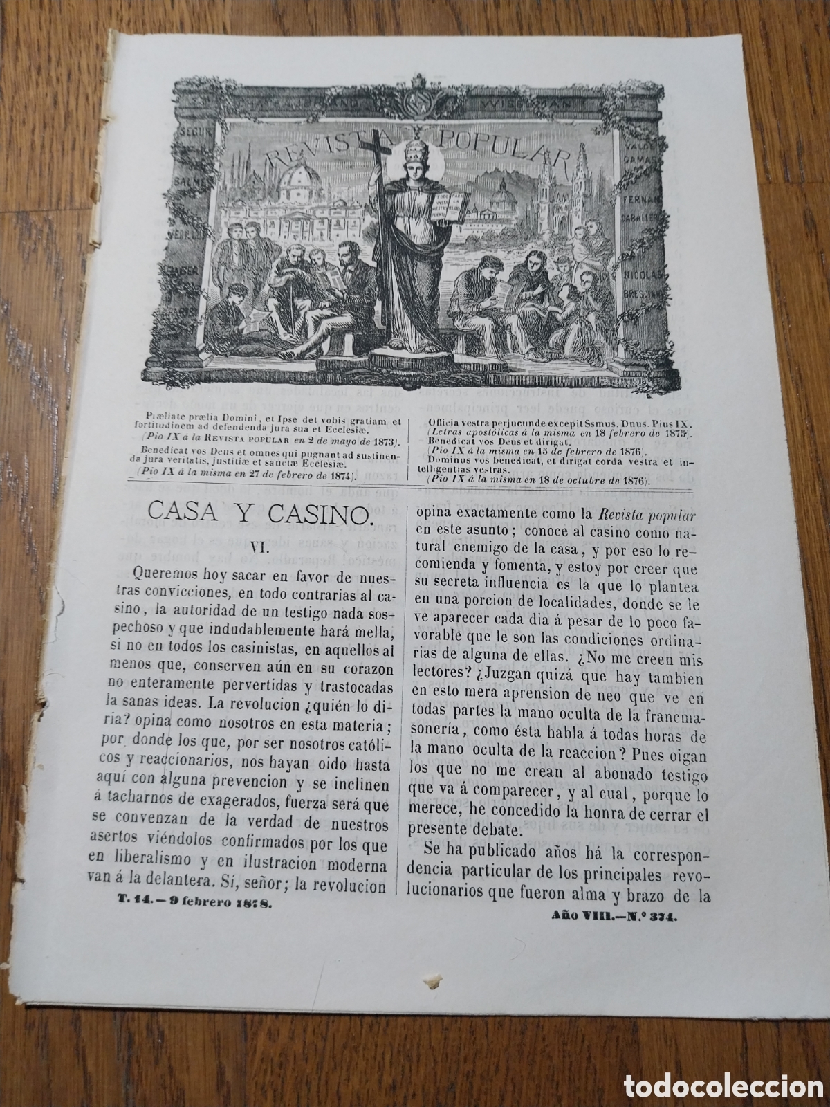 Coleccionismo de Revistas y Peri&oacute;dicos: REVISTA 1878 LAS HEREJIAS II. EL SACERDOTE CATOLICO Y SUS VERDUGOS. LUCIANO 《 MIL BLASFEMIAS》