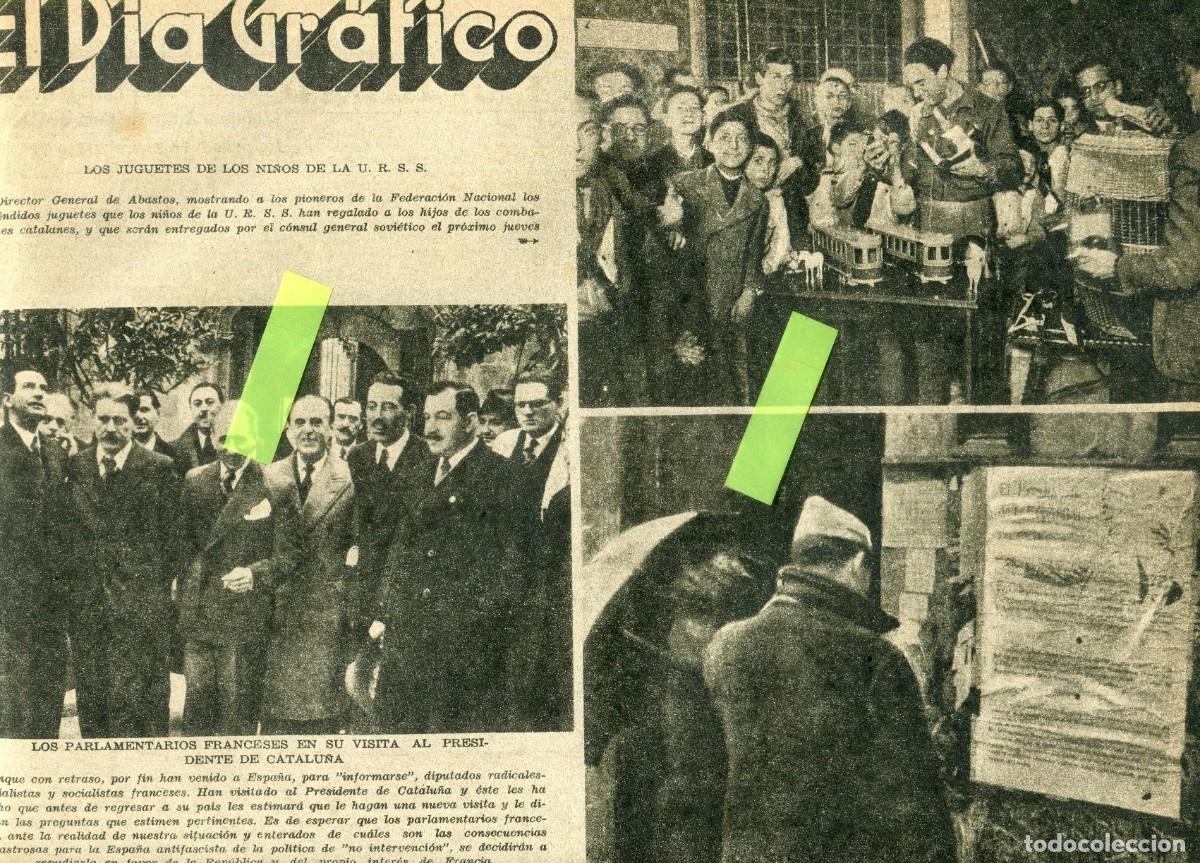 Coleccionismo de Revistas y Peri&oacute;dicos: DIA GRAFICO 1937 GUERRA CARTEL OBREROS GASTRONOMICOS COCINA JUGUETES DE LA U.R.S.S. PARA ESPA&Ntilde;A