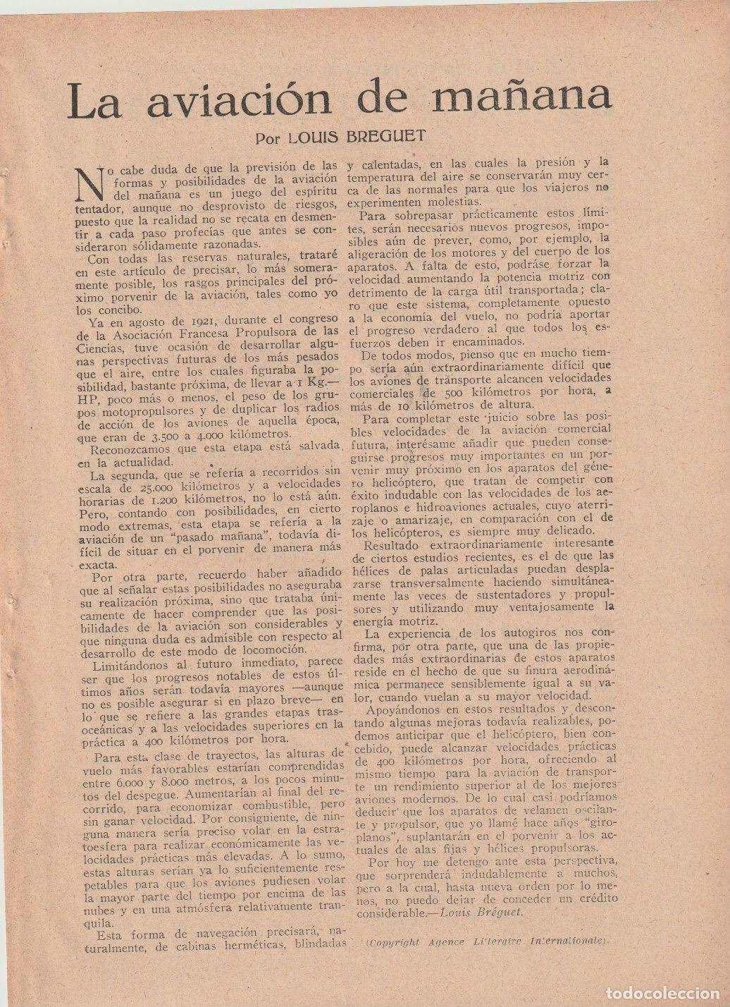 Coleccionismo de Revistas y Peri&oacute;dicos: La aviaci&oacute;n de ma&ntilde;ana / Louis Breguet - 1935