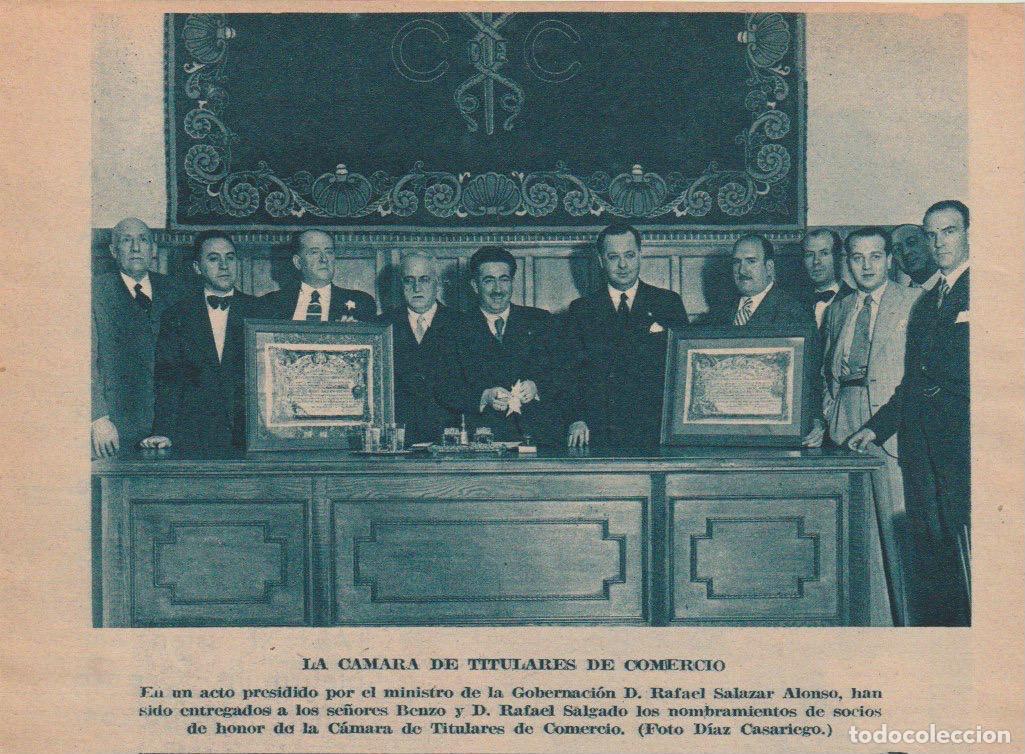 Collezionismo di Riviste e Giornali: Sr. Benzo y D. Rafael Salgado, socios de honor de la C&aacute;mara de Comercio - 1934