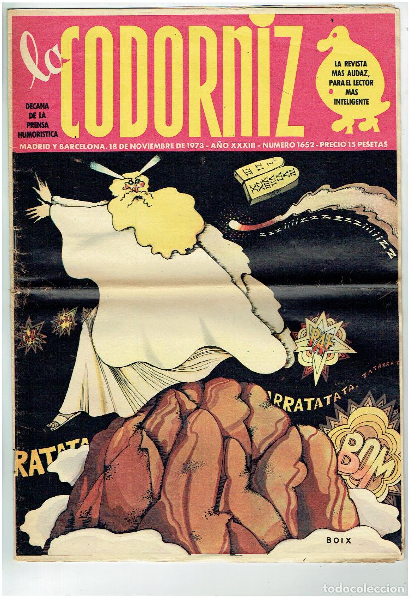 Collectionnisme de Revues et Journaux: LA CODORNIZ. N&ordm; 1652. 18 NOVIEMBRE 1973. (B56.1)