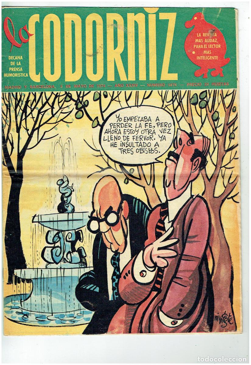 Collectionnisme de Revues et Journaux: LA CODORNIZ. N&ordm; 1876. 3 MAYO 1974. PORTADA MINGOTE. (B56.1)