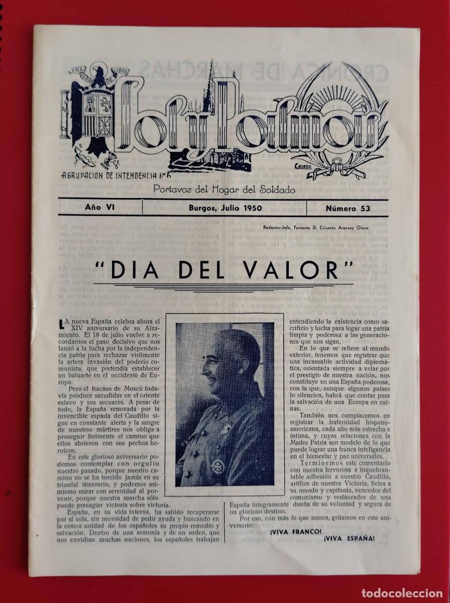 Coleccionismo de Revistas y Peri&oacute;dicos: SOL Y PALMAS. REVISTA MILITAR. BURGOS 1950.ANIVERSARIO ALZAMIENTO.EL ENVIO ESTA INCLUIDO.