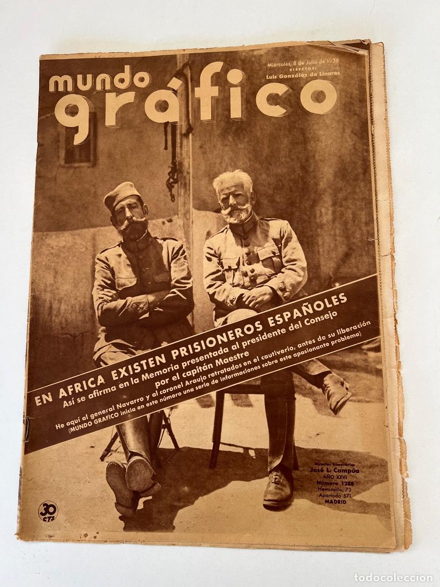 Collezionismo di Riviste e Giornali: MUNDO GRAFICO NUM 1288, de 08/07/1936 PRISIONEROS MILITARES ESPA&Ntilde;OLES EN AFRICA