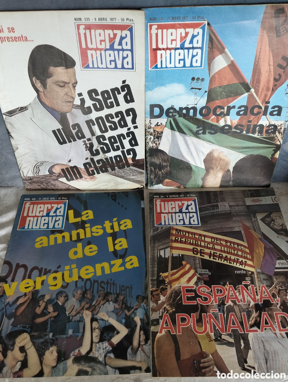 Collectionnisme de Revues et Journaux: Antiguas 4 revista / revistas Fuerza Nueva a&ntilde;o 1976- 1977 militares derechas amnistia democracia