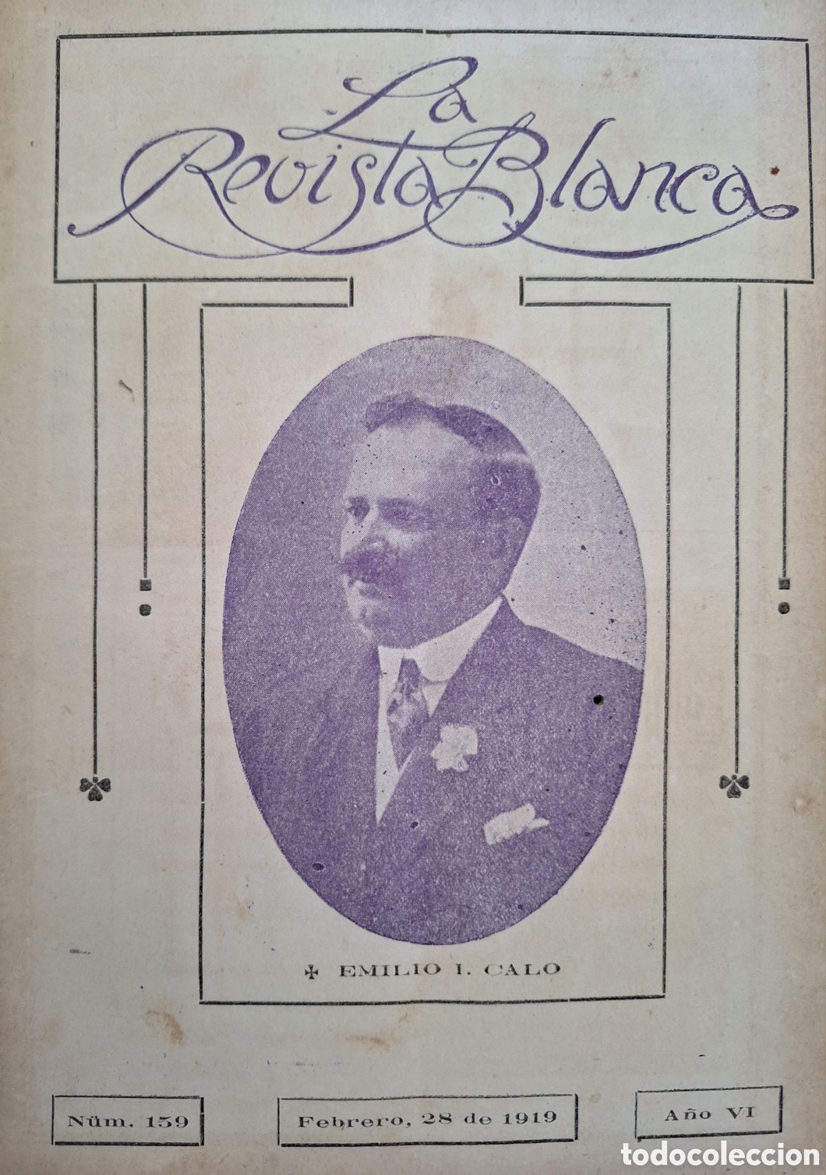 Coleccionismo de Revistas y Peri&oacute;dicos: REVISTA BLANCA 1919 PORTADA EMILIO CALO NOTICIAS COLONIA SAN JAVIER DIEGO MARTINEZ JUAN LABEQUE MAS