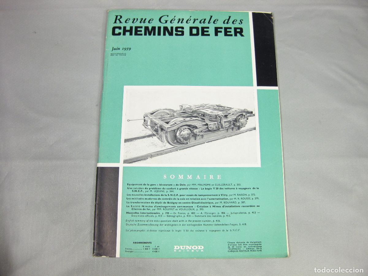 Coleccionismo de Revistas y Peri&oacute;dicos: REVISTA FRANCESA REVUE GENERALE DES CHEMINS DE FER. JUNIO 1959