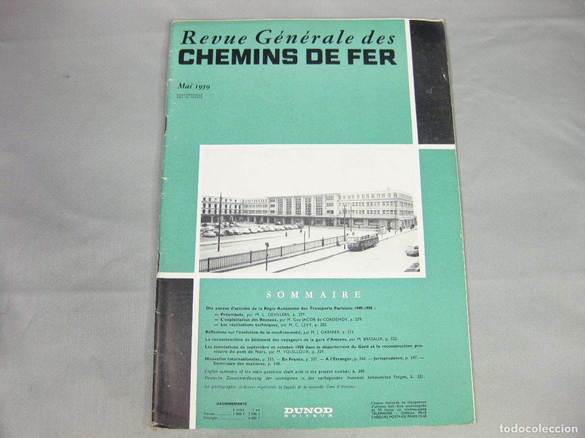 Coleccionismo de Revistas y Peri&oacute;dicos: REVISTA FRANCESA REVUE GENERALE DES CHEMINS DE FER. MAYO 1959