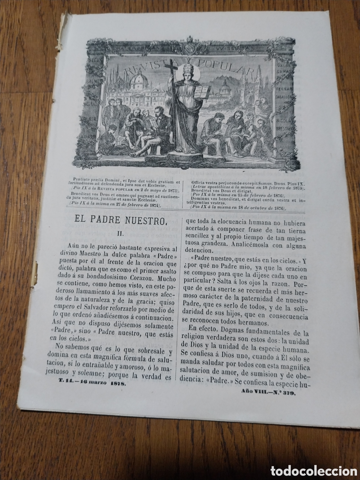 Coleccionismo de Revistas y Peri&oacute;dicos: REVISTA 1878 SACERDOTE RUSO. LA SANTA MISION EN HUESCA.