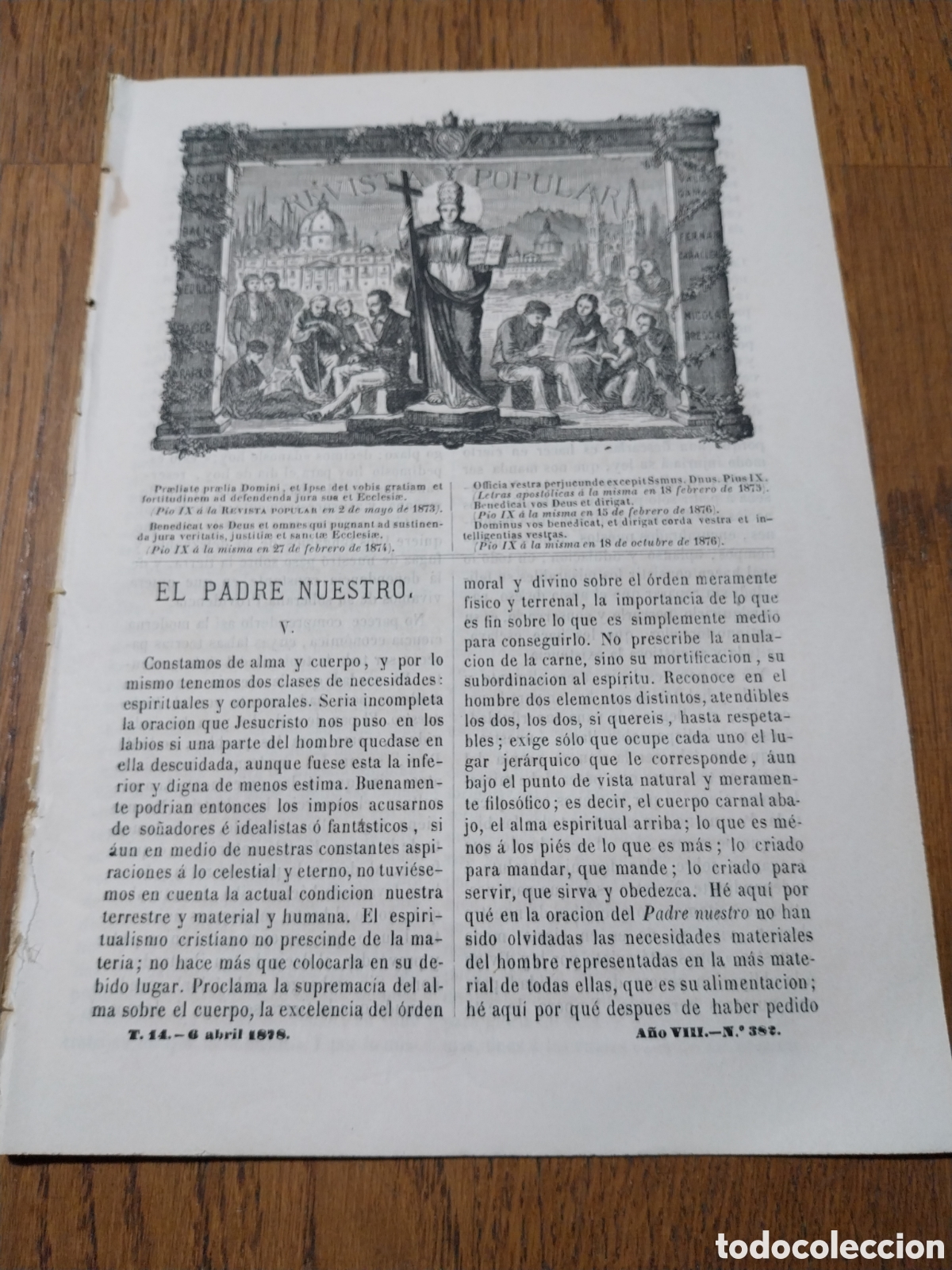 Coleccionismo de Revistas y Peri&oacute;dicos: REVISTA 1878 SAN AFRAATES ANACORETA. EL CAMPO DE MARTE
