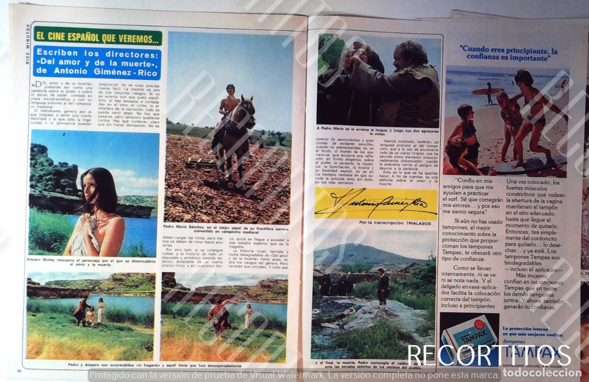 Collezionismo di Riviste e Giornali: TAMPAX AMPARO MU&Ntilde;OZ GIMENEZ RICO ANTONIO DEL AMOR Y LA MUERTE PEDRO MARI SANCHEZ