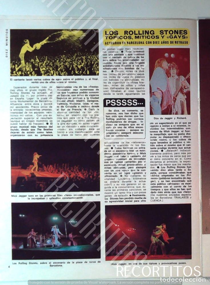 Collezionismo di Riviste e Giornali: THE ROLLING STONES IN SPAIN IN BARCELONA MICK JAGGER BILLY PRESTON 1976