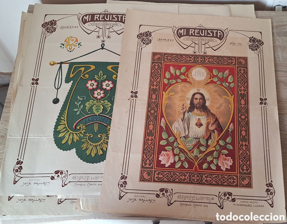Coleccionismo de Revistas y Peri&oacute;dicos: Lote de 12 L&aacute;minas Mi Revista - Suplemento Ilustrado de Labores Jos&eacute; Gallach - Barcelona -