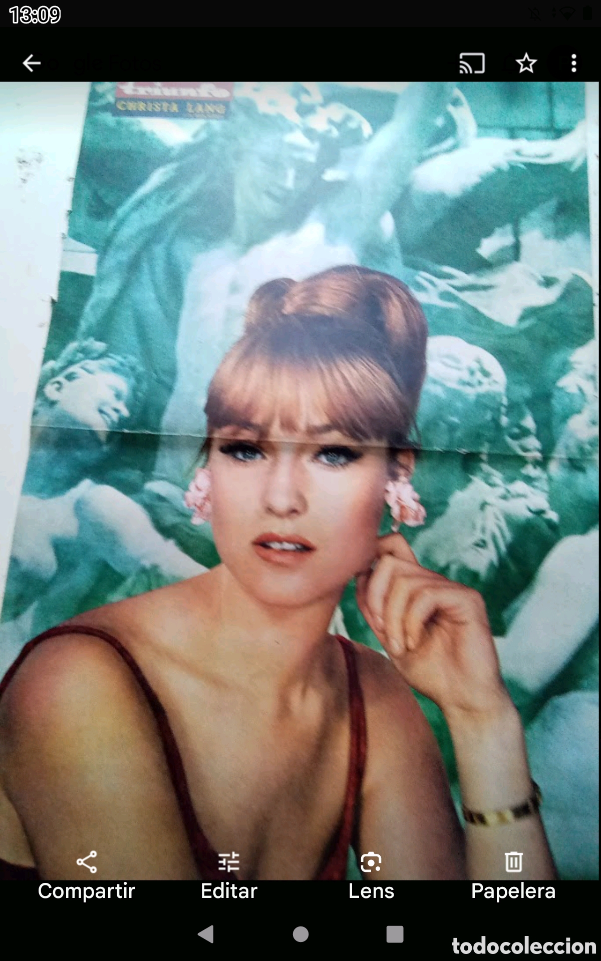 Colecionismo de Revistas e Jornais: . .-CHRISA LANG. . P&Oacute;STER REVISTA TRIUNFO . DOBLE P&Aacute;GINA (33X52). A&Ntilde;OS 60