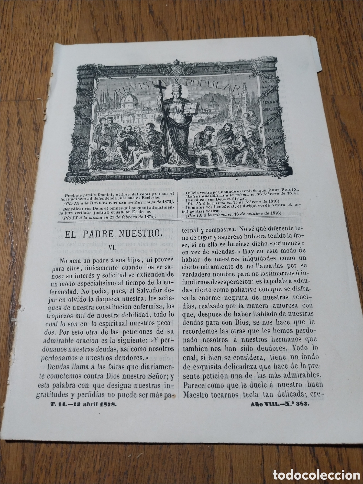 Collezionismo di Riviste e Giornali: REVISTA 1878 CRUCIFIXION DE JESUS. LA SANTA MISION EN REUS. LA SEMANA SANTA.