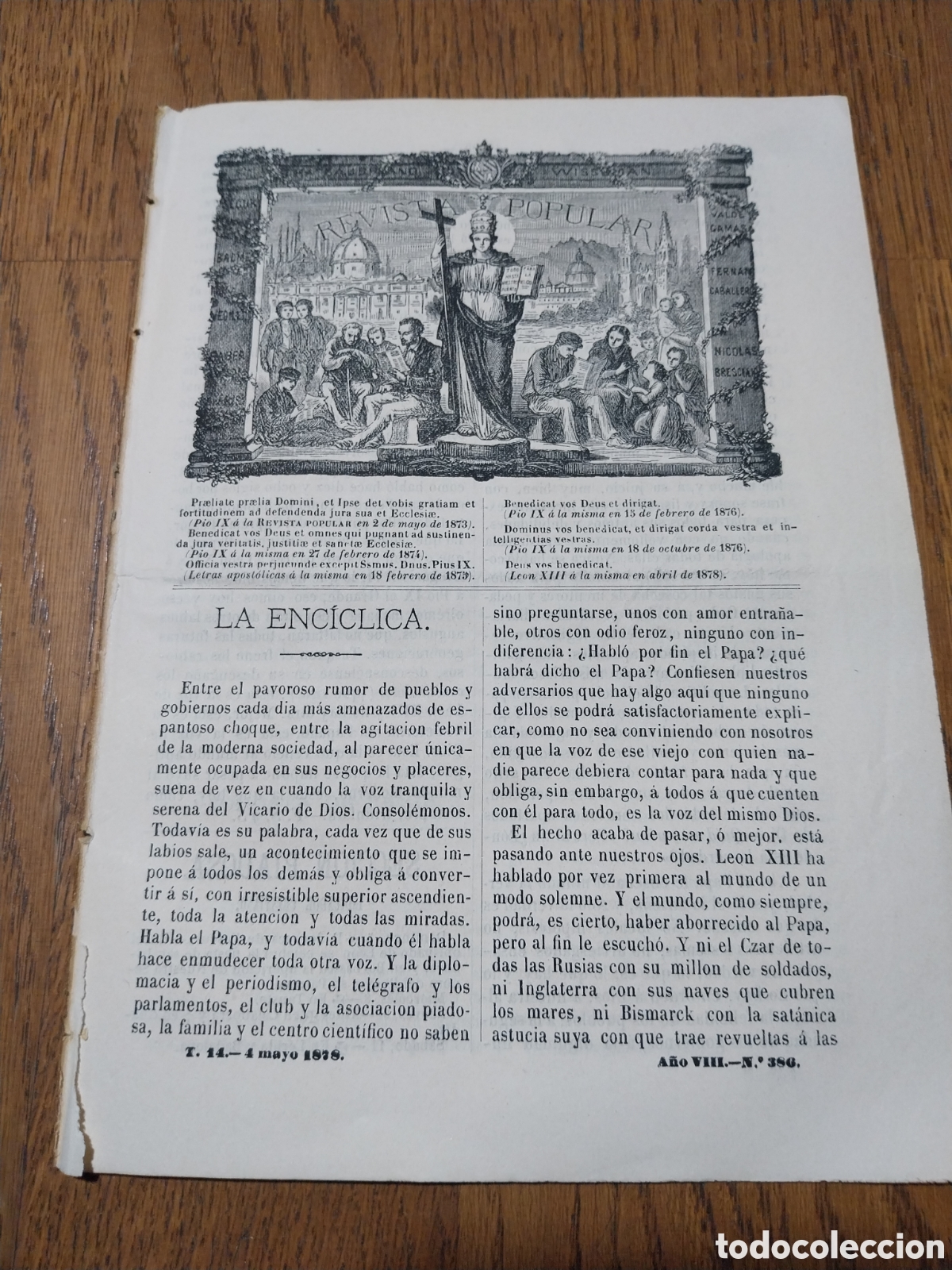 Coleccionismo de Revistas y Peri&oacute;dicos: REVISTA 1878 IGLESIA DE LA ASUNCION DE MOSCU. VIRGEN DEL CANASTILLO FERROL.ROMERIA MOLINS DEL REY