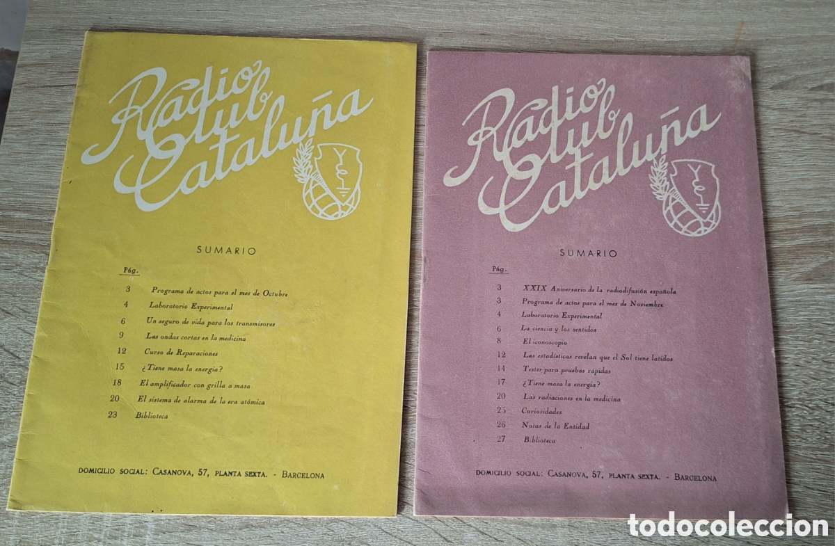 Coleccionismo de Revistas y Peri&oacute;dicos: Pareja Revistas Radio Club Catalu&ntilde;a - A&ntilde;os 50 -