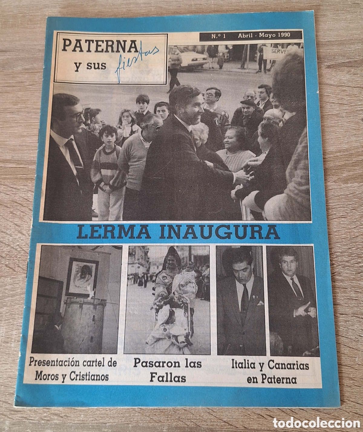 Coleccionismo de Revistas y Peri&oacute;dicos: Revista Paterna y sus Fiestas N&deg;1 - A&ntilde;o 1990 Paterna - Valencia - Fallas - Portada Joan Lerma -