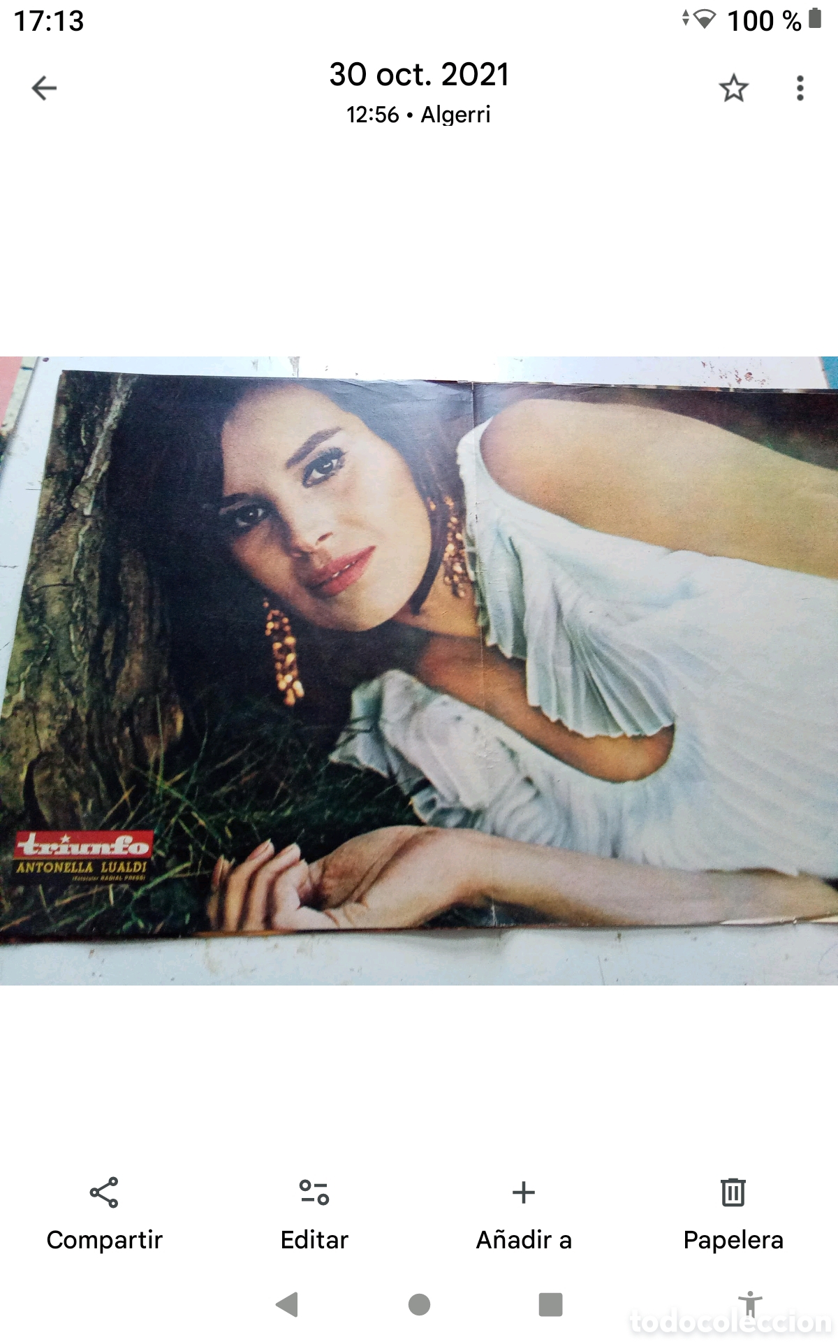 Collectionnisme de Revues et Journaux: .ANTONELLA LUALDI .- P&Oacute;STER REVISTA TRIUNFO . DOBLE P&Aacute;GINA (33X52). A&Ntilde;OS 60