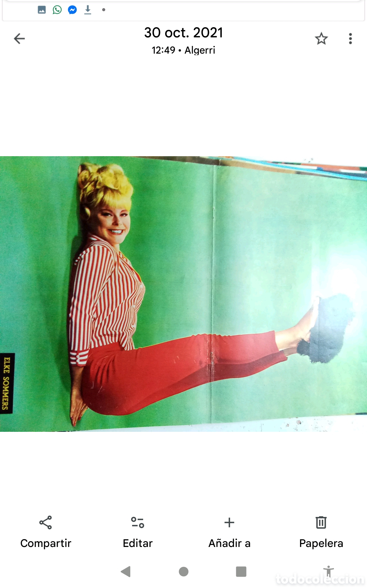 Collectionnisme de Revues et Journaux: . ELKE SOMMER.- P&Oacute;STER REVISTA TRIUNFO . DOBLE P&Aacute;GINA (33X52). A&Ntilde;OS 60