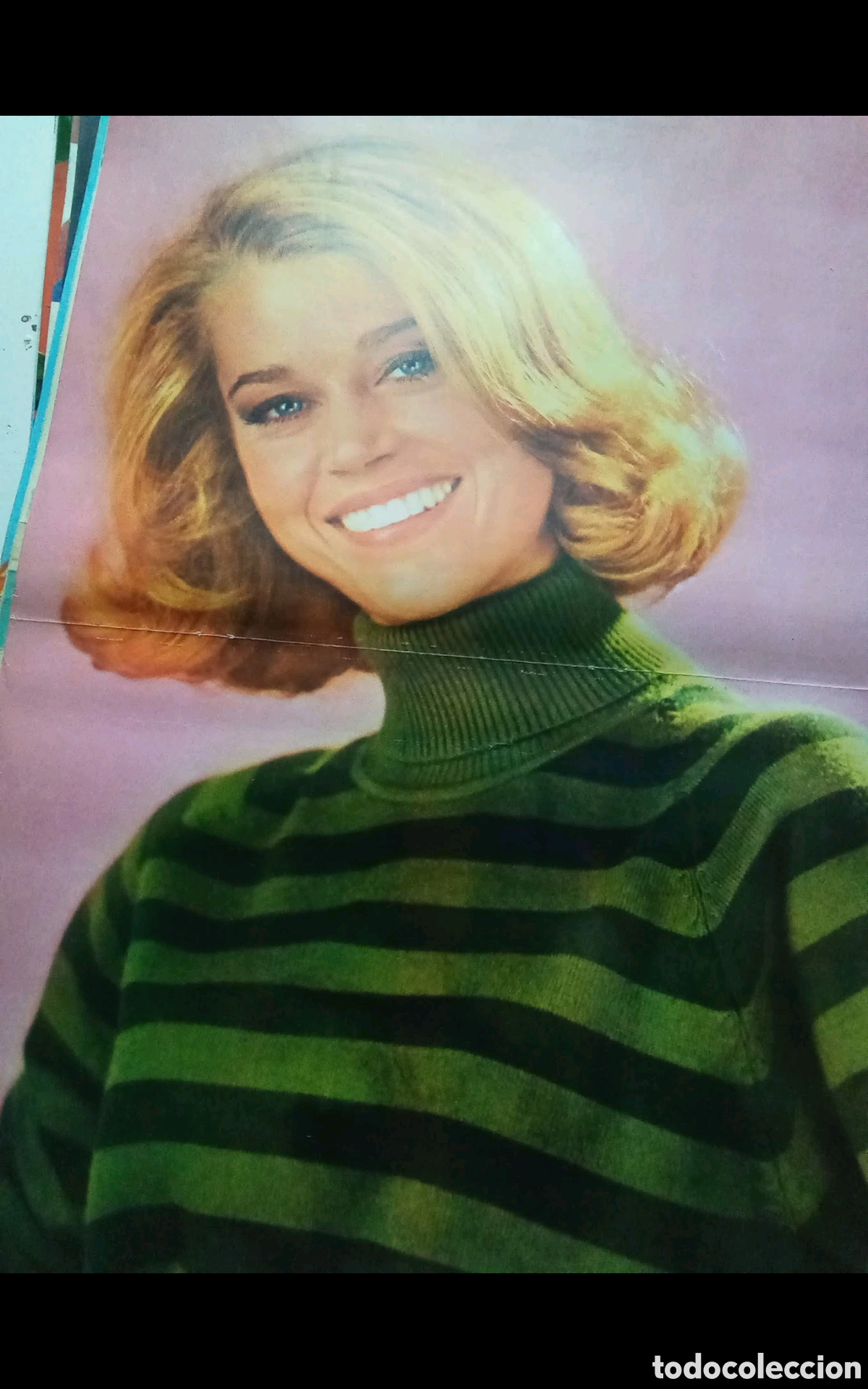 Collectionnisme de Revues et Journaux: JANE FONDA .- P&Oacute;STER REVISTA TRIUNFO . DOBLE P&Aacute;GINA (33X52). A&Ntilde;OS 60