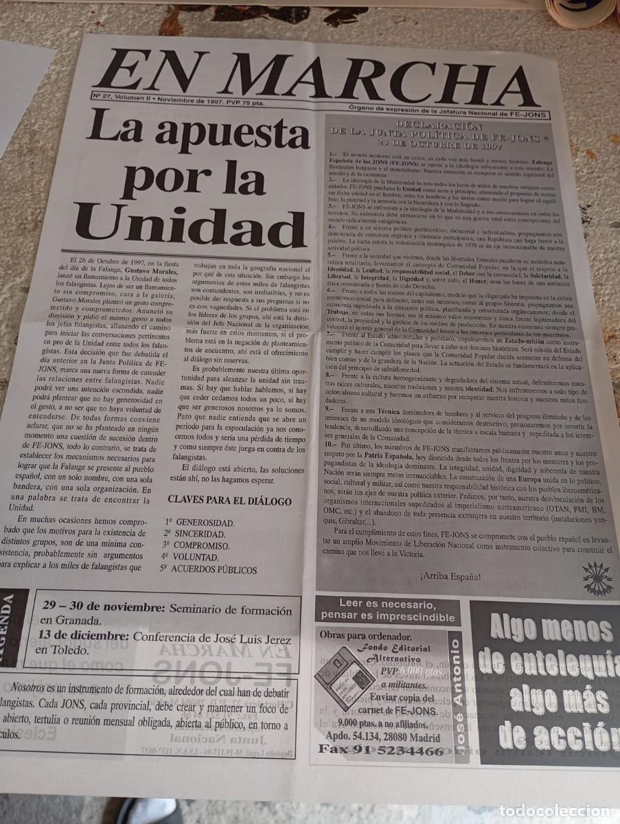 Collection Magazines and Newspapers: BOLETIN EN MARCHA JEFATURA NACIONAL FE- JONS N&ordm; 27. VOL II 1987 REF. UR MES