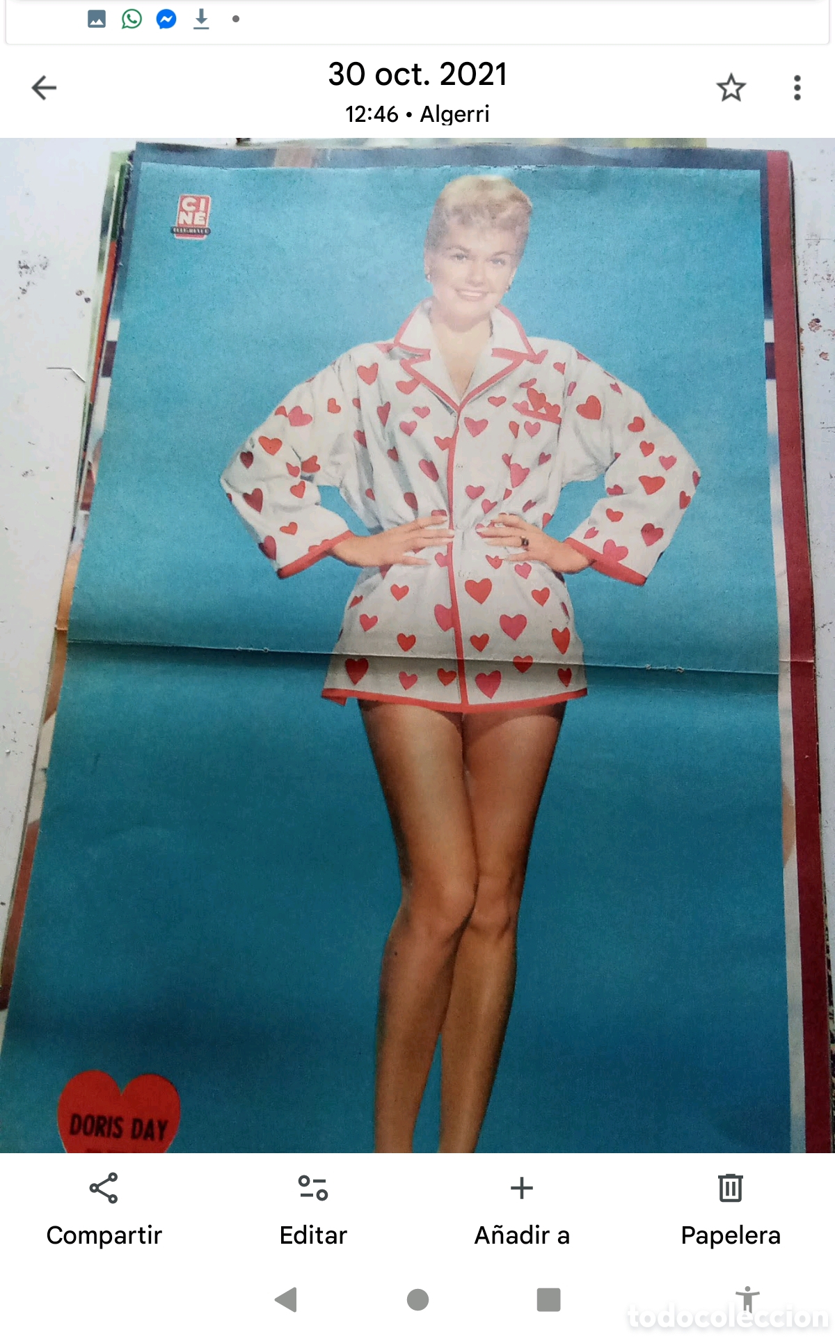 Coleccionismo de Revistas y Peri&oacute;dicos: . DORIS DAY.- P&Oacute;STER CINE TELE-REVUE. (FRAN&Ccedil;AISE ) DOBLE P&Aacute;GINA (33X52). A&Ntilde;OS 60
