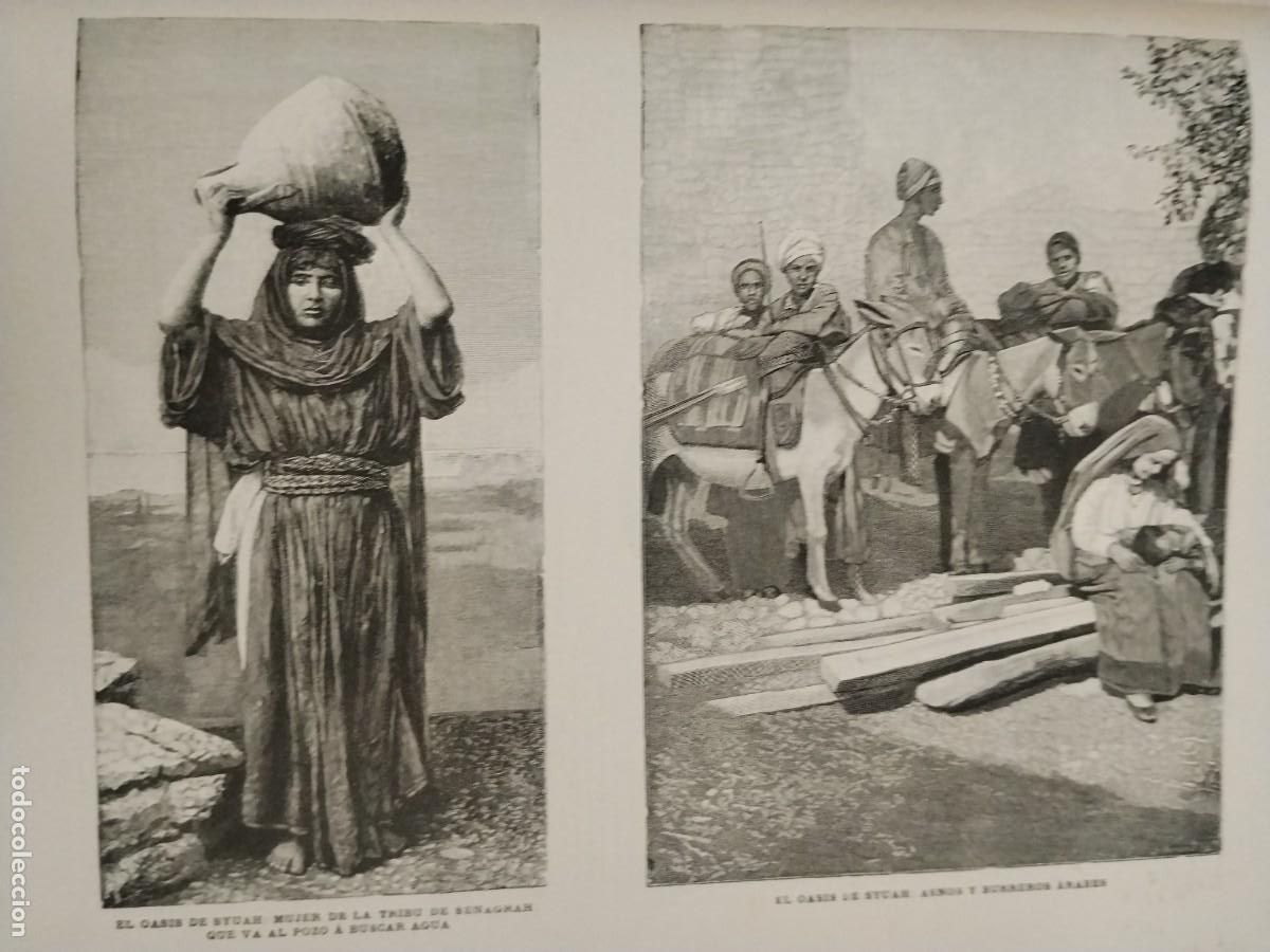 Collezionismo di Riviste e Giornali: OASIS SYUAH BAILARINAS ARABES NOMADA EQUIPADO PARA TRAVESIA DESIERTO TRIBU SENAGRAH REVISTA A&Ntilde;O 1890
