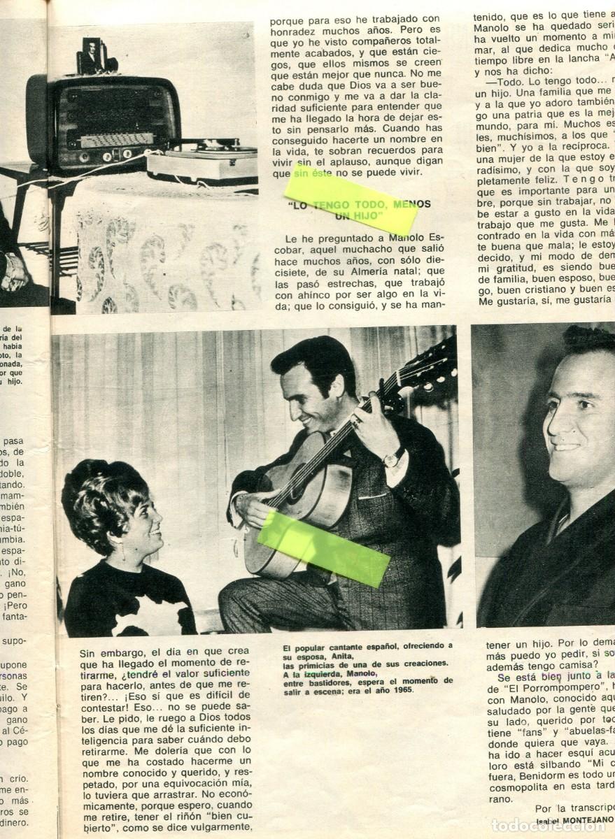 Coleccionismo de Revistas y Peri&oacute;dicos: RECORTE DE PRENSA A&Ntilde;O 1973 REPORTAJE SOBRE MANOLO ESCOBAR LO TIENE TODO MENOS UN HIJO