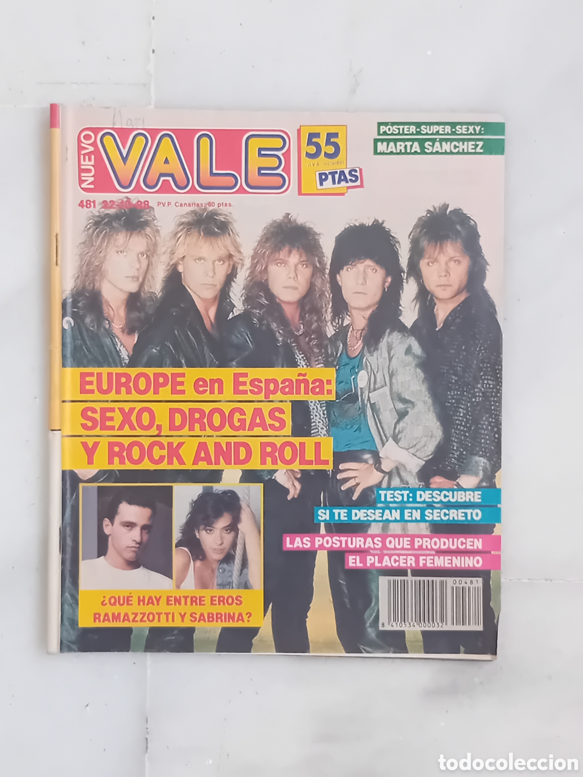 Coleccionismo de Revistas y Peri&oacute;dicos: REVISTA NUEVO VALE POSTER MARTA SANCHEZ A&Ntilde;OS 80