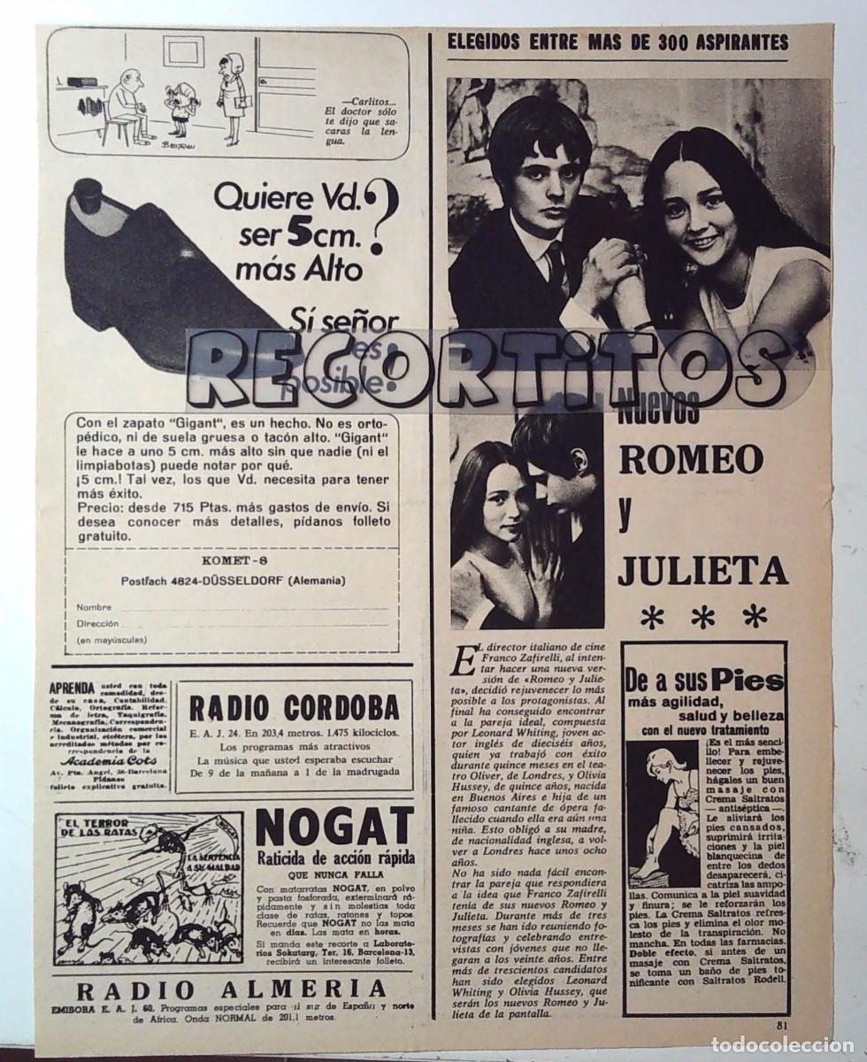 Coleccionismo de Revistas y Peri&oacute;dicos: olivia hussey romeo y julieta zeffirelli Leonard Whiting