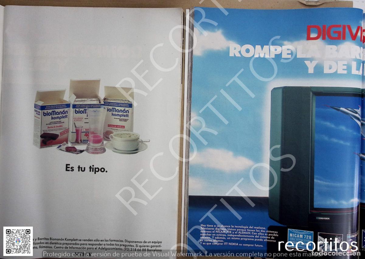 Coleccionismo de Revistas y Peri&oacute;dicos: biomanan anuncio publicidad