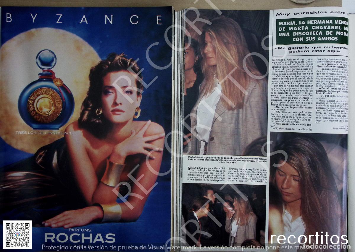 Coleccionismo de Revistas y Peri&oacute;dicos: ROCHAS PARFUM PARIS FRAGANCIA PUBLICIDAD MARIA CHAVARRI HERMANA DE MARTA