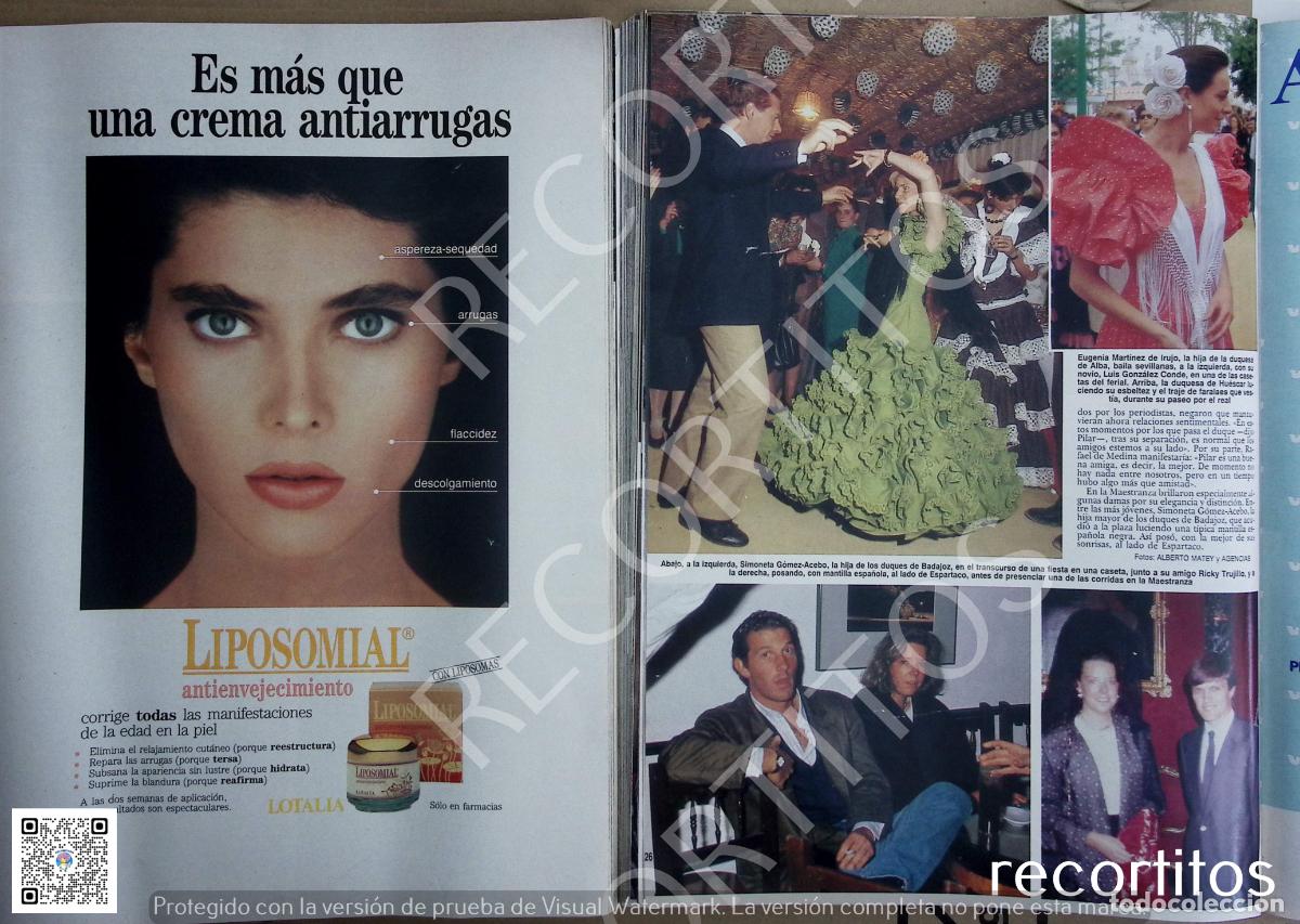 Coleccionismo de Revistas y Peri&oacute;dicos: liposomial anuncio publicidad EUGENIAMARTINEZ DE IRUJO MATILDE SOLIS HUESCAR ESPARTACO SIMONETA