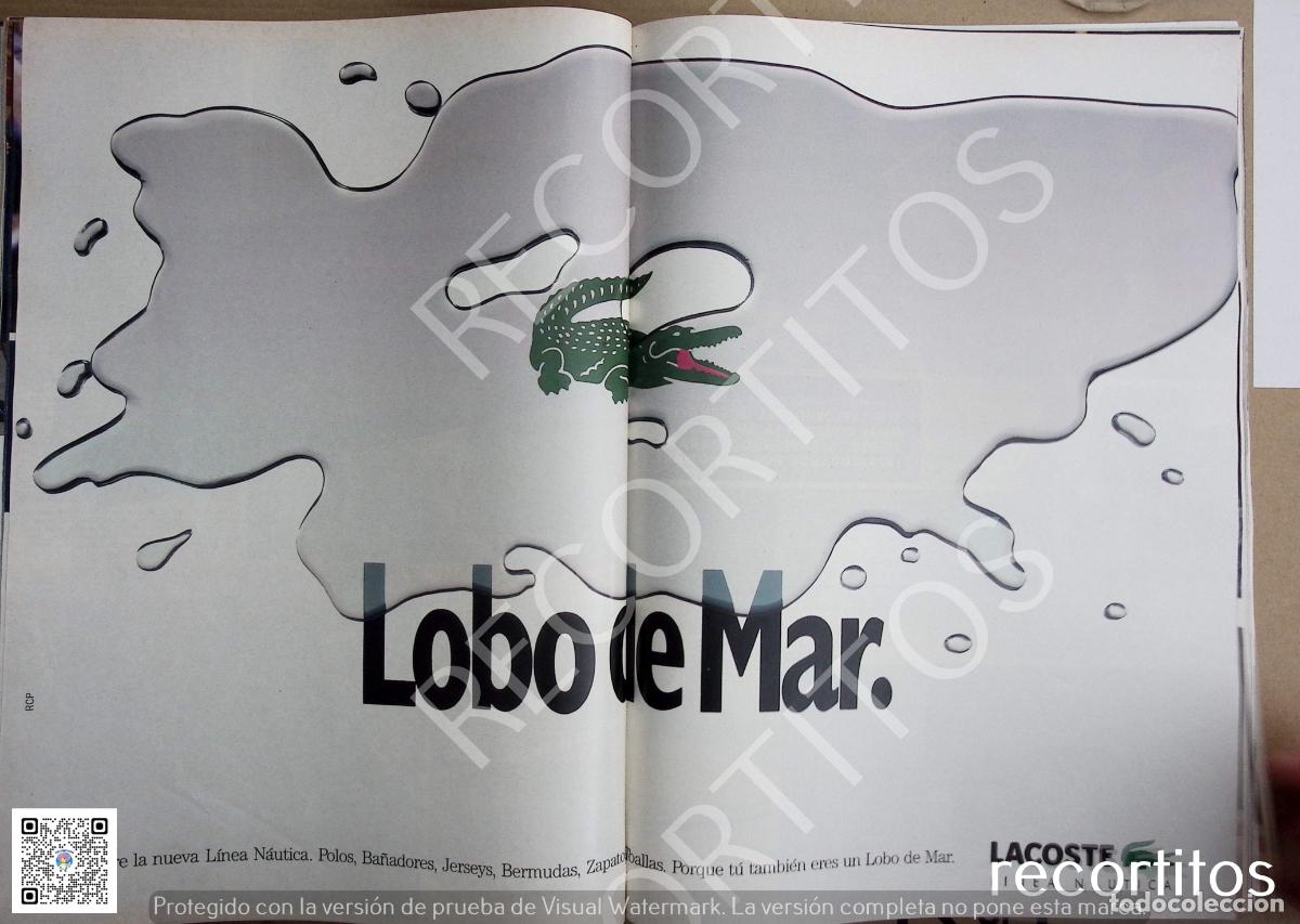 Coleccionismo de Revistas y Peri&oacute;dicos: LACOSTE ANUNCIO PUBLICIDAD LOBO DE MAR
