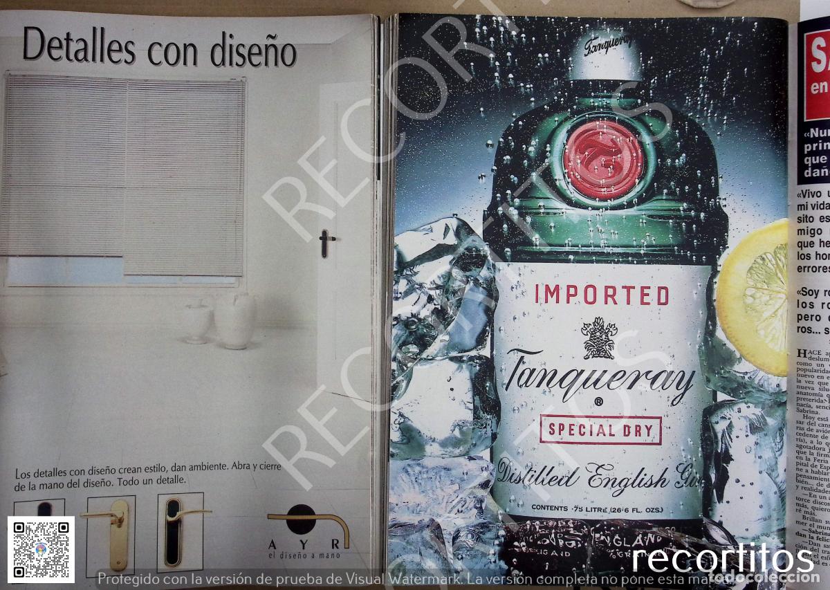 Colecionismo de Revistas e Jornais: TANQUERAY GIN ANUNCIO PUBLICIDAD
